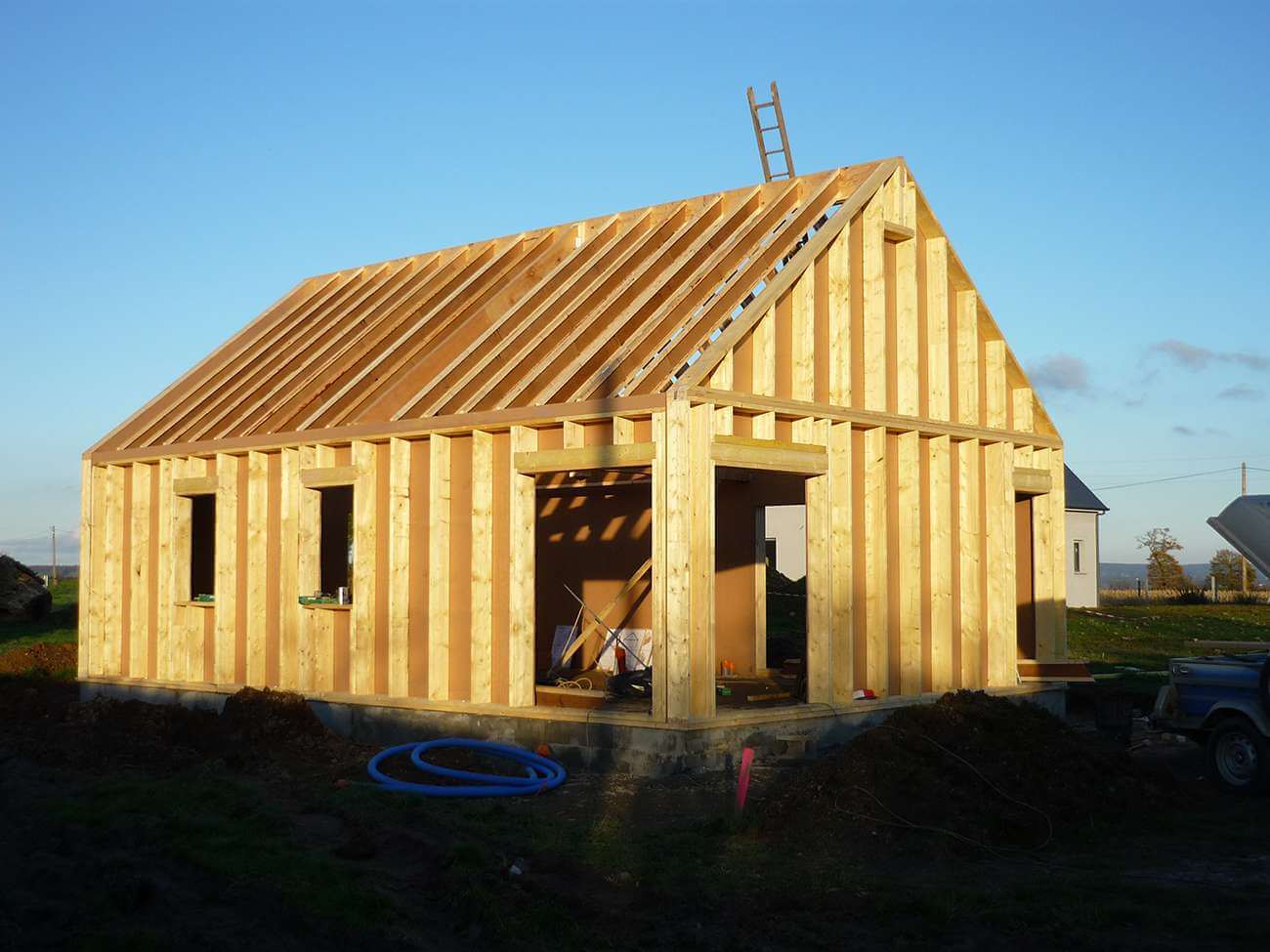 Chantier De Construction D Une Maison Bbc Cordhomme Bois Com